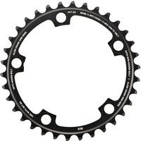 Black SRAM Red X-Glide 110 BCD Chainring, 34T, with silver text and evenly spaced bolt holes.