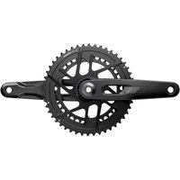 Black SRAM Rival E1 DUB crankset, 172.5mm arms, 48/35T chainrings, sleek design with direct mount system.