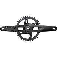 Black SRAM Rival XPLR E1 DUB Wide Direct Mount 1x Crankset with 170mm arms and single chainring.