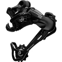 Black SRAM X5 rear derailleur with 8/9 speed compatibility, featuring a sleek design and visible tension spring.