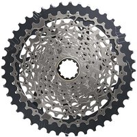 "Silver and black SRAM XG-1271 D1 12-speed cassette with intricate gear design for XPLR derailleurs"