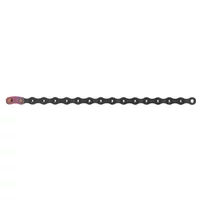 Black SRAM XX1 Eagle 12-speed bike chain with a distinctive rainbow-colored link.