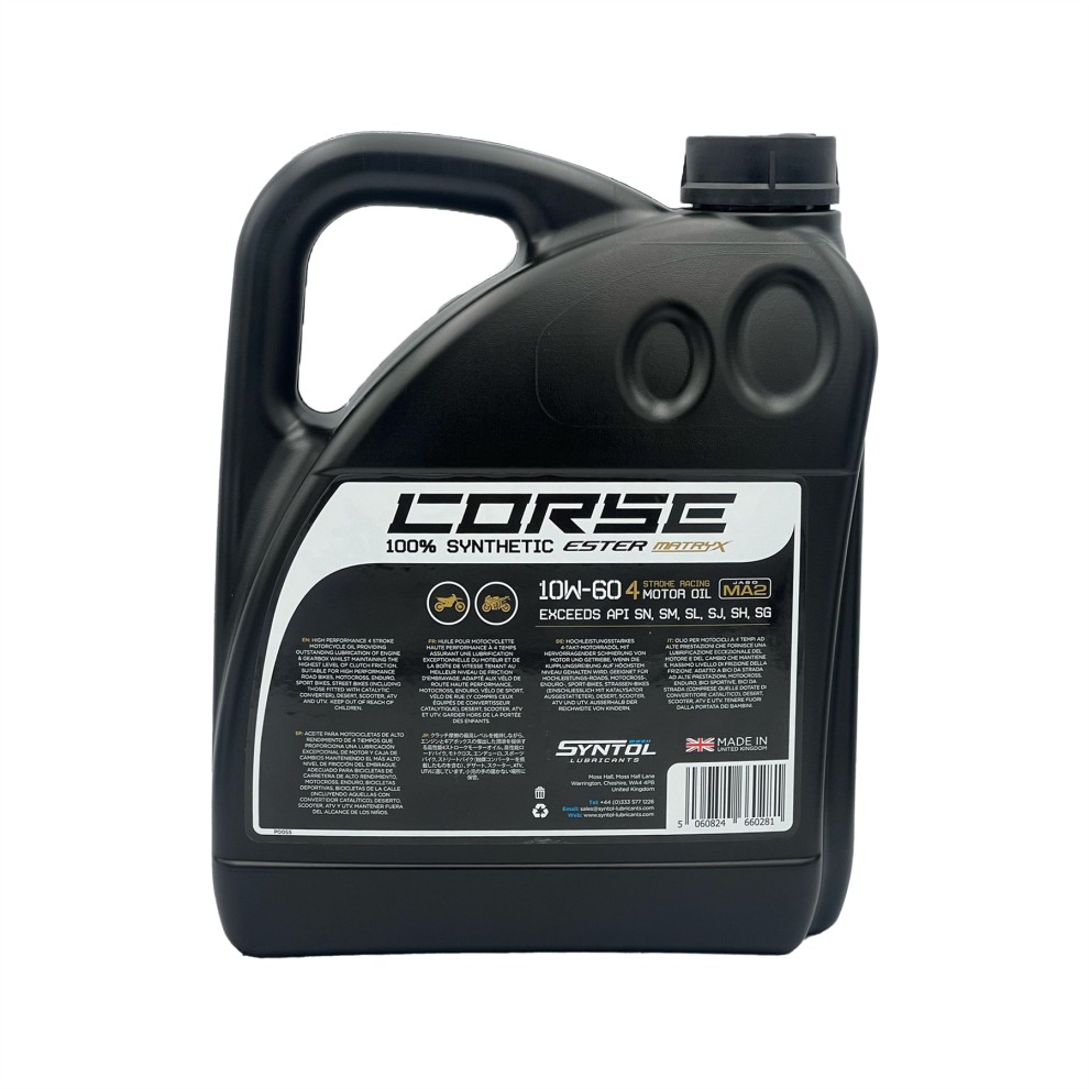 Syntol Corse 4T 10W-60 Fully Synthetic Motorcycle Engine Oil - 4 Litre - image 2