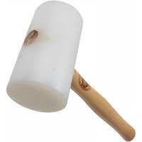 White Thor plastic mallet with a cylindrical head and wooden handle, 80mm diameter, 950g weight.