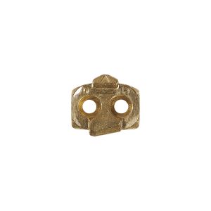 Gold Time Atac Easy Cleats made of durable metal, featuring two circular holes for attachment, designed for easy clip-in functionality in cycling shoes.