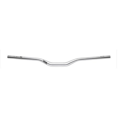 Chrome MTB handlebar by Title MTB, featuring a 31.8mm diameter and a 38mm rise, with a sleek, curved design for improved grip and control.