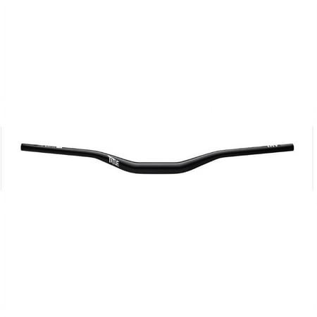 Black aluminum MTB handlebar with a slight rise, featuring a width of 35mm and a 38mm clamp diameter, branded with "Title" in white on the side.