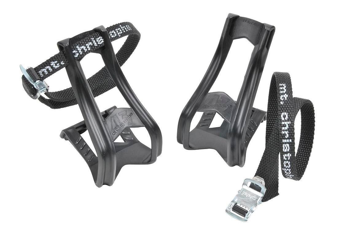 Black Zefal Toe-Clips 43 S/M + 515XL Set with adjustable nylon straps and metal buckles.