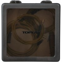 Black Topeak Internal Cable Routing Set with transparent lid, showing coiled cables inside.