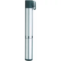Silver Topeak Micro Rocket AL Mini Pump with black accents and compact cylindrical design.