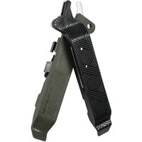 Black and olive Topeak Power Lever Pro tire levers with textured grip and integrated chain link tool.