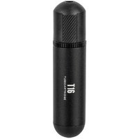 Black Topeak Tubi Cartridge T16 with cylindrical shape and textured grip, featuring white logo and model name.