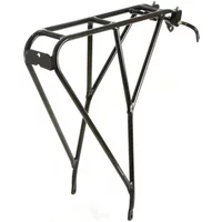 Black Tortec Velocity Hybrid Rear Rack with sleek tubular design and mounting brackets for bicycles.