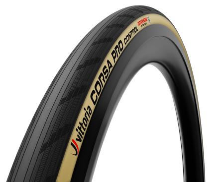 Vittoria Corsa Pro Control G2.0 TLR tyre in 700 x 30 size, featuring a black rubber surface with a textured tread pattern and a distinctive tan sidewall.