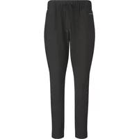Black women's training trousers with elastic waistband and tapered legs by Endurance Phile.