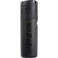 Black Zefal Box Tool Bottle with twist cap and embossed logo on cylindrical body.