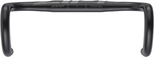 Black Zipp Service Course SL 80 handlebar, 42cm wide, featuring a lightweight aluminum construction and a sleek, aerodynamic design with engraved branding.