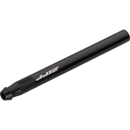 Black Zipp Valve Extension featuring a sleek aluminum design, textured grip for easy handling, and a tapered end for compatibility with Zipp 808 wheels.