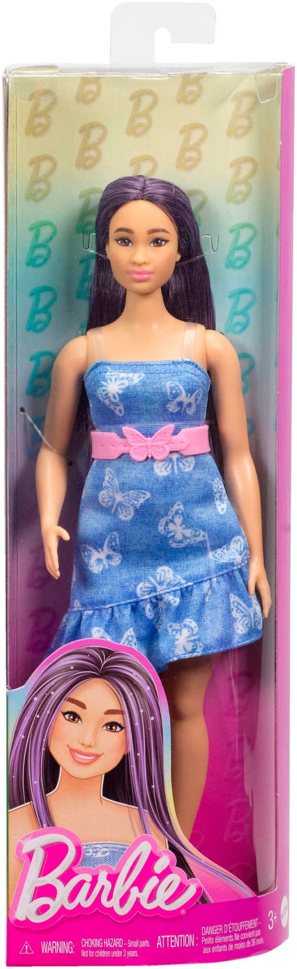 Barbie Fashionistas Demin Butterfly Print Dress Doll 231 - image 2