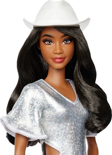 Barbie Fashionistas Silver Dress with Cowboy Hat Doll 239 - image 2
