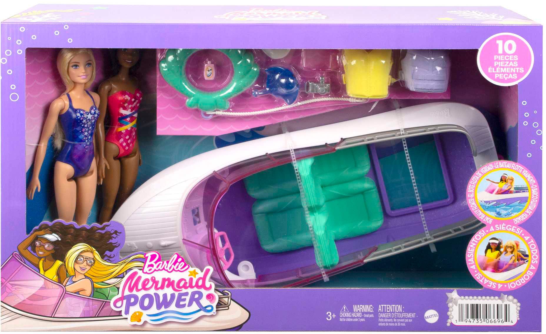 Barbie Mermaid Power Speed Boat Playset with Dolls - image 5