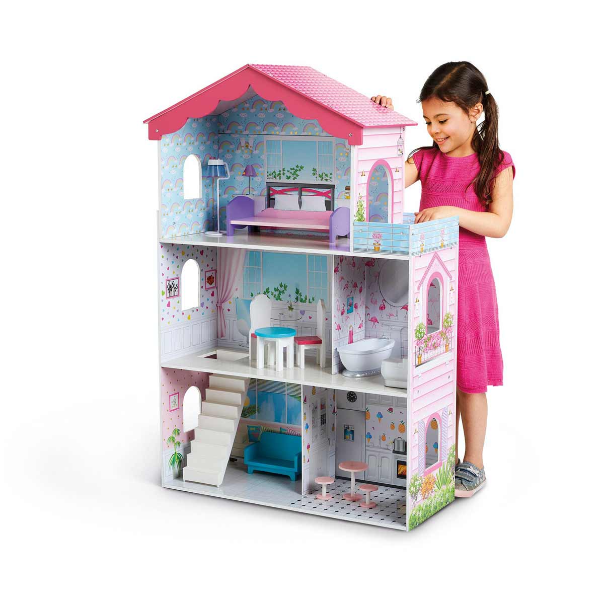Early Learning Centre Wooden Sparkle Lights Mansion Dolls House - image 3