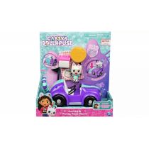 Purple picnic playset featuring Carlita and Pandy Paws, includes a toy car, accessories, and a colorful backdrop, designed for imaginative play.
