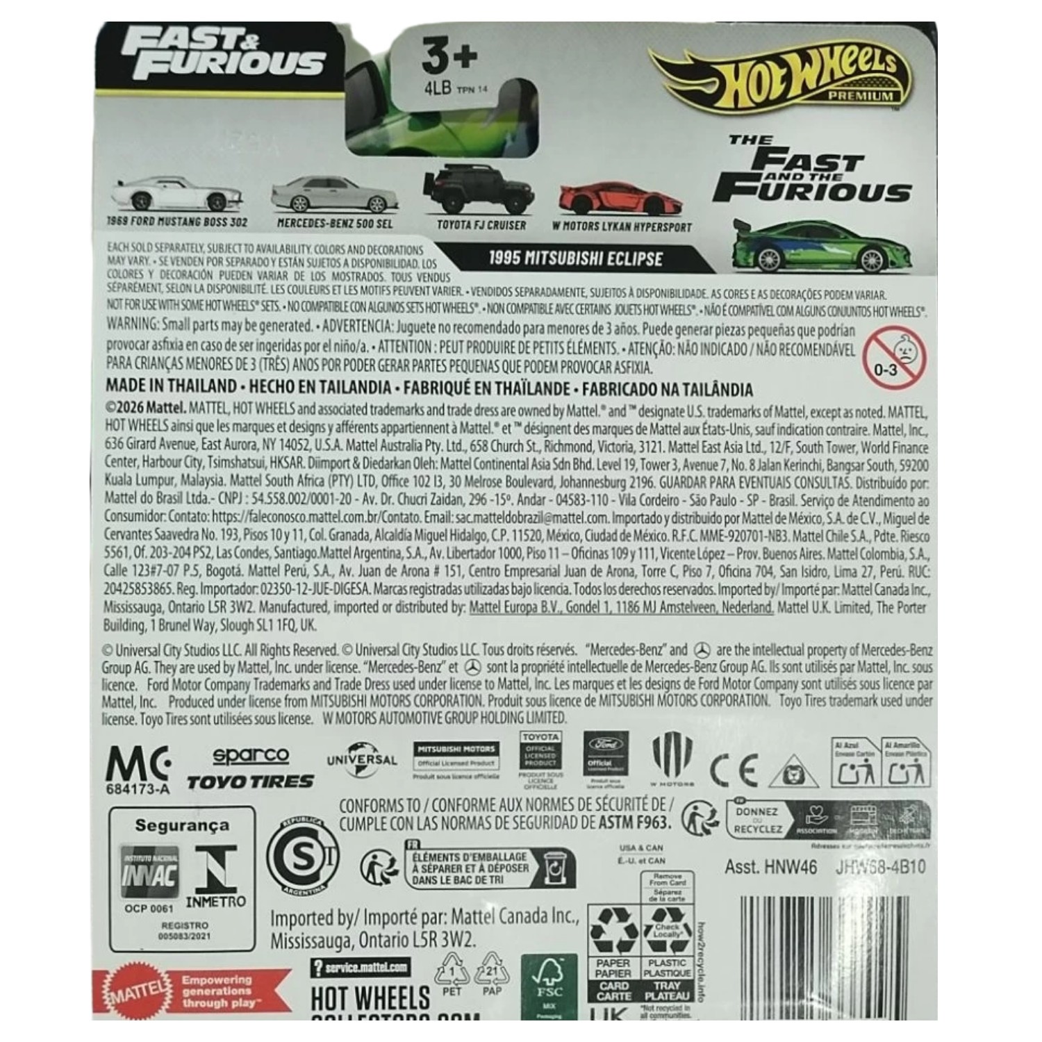 Hot Wheels Fast & Furious 1995 Mitsubishi Eclipse Car - image 2