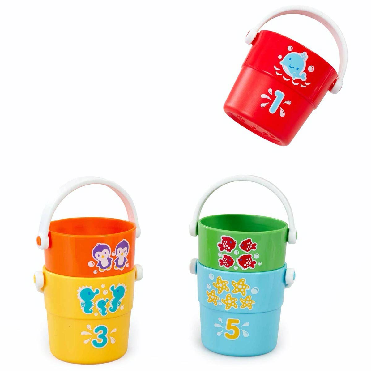 Little Lot Bathtime Scoop and Pour Buckets Bath Toy - image 2