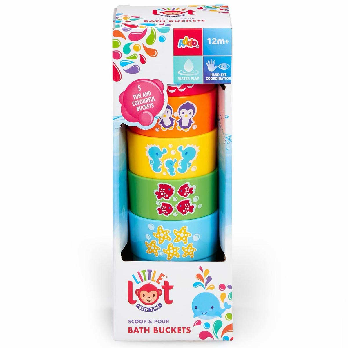 Little Lot Bathtime Scoop and Pour Buckets Bath Toy - image 4