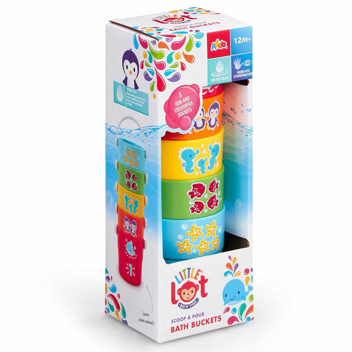 Little Lot Bathtime Scoop and Pour Buckets Bath Toy - image 5