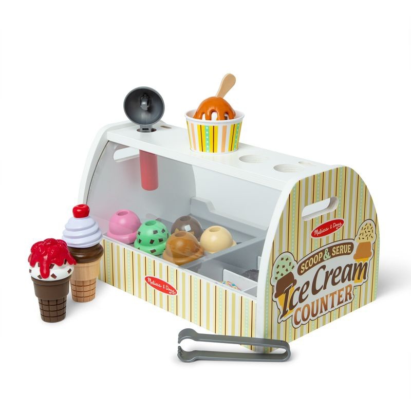 Melissa & Doug Ice Cream Counter Wooden Roleplay Set - image 3
