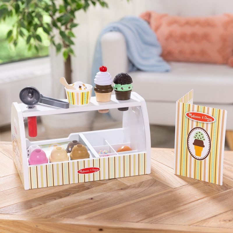 Melissa & Doug Ice Cream Counter Wooden Roleplay Set - image 4