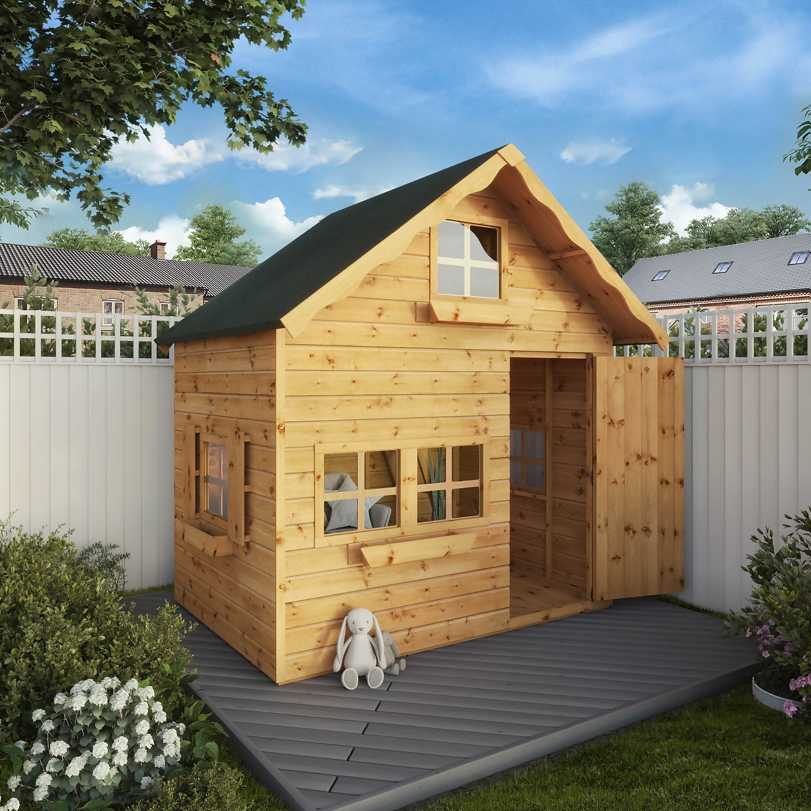 Mercia Double Storey Swiss Cottage Playhouse 7 x 5ft - image 2