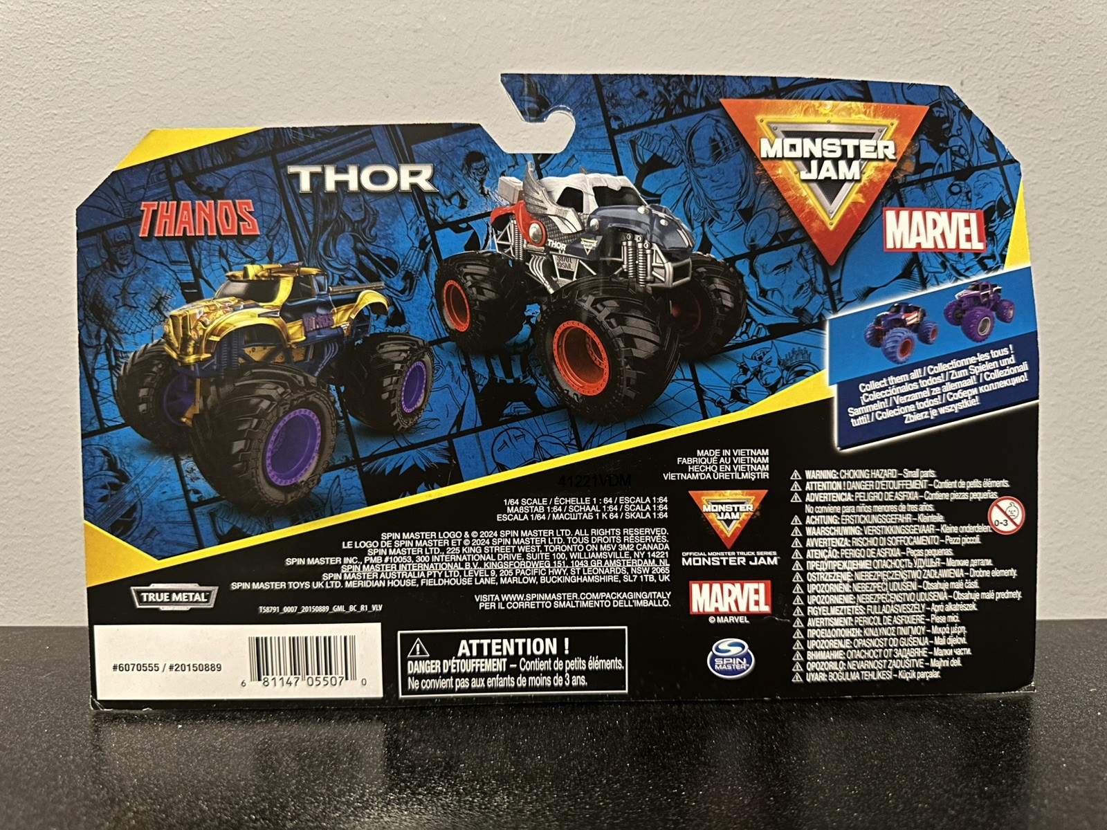 Monster Jam Marvel Thanos Vs Thor Vehicle 2 Pack - image 3