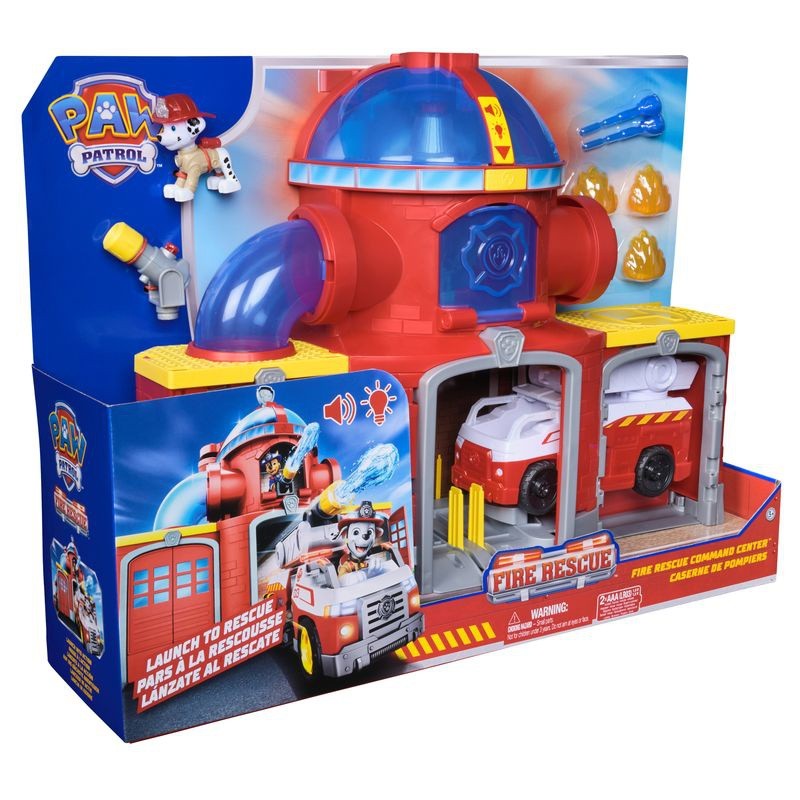 Paw Patrol Toys PAW Patrol Fire Rescue Command Center with Marshall Figure, Fire Truck, Lights, Launcher & Sound Fx