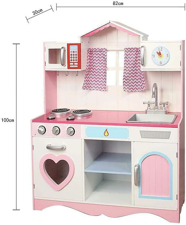 Pink Kids Wooden Kitchen Pretend Playset - image 4
