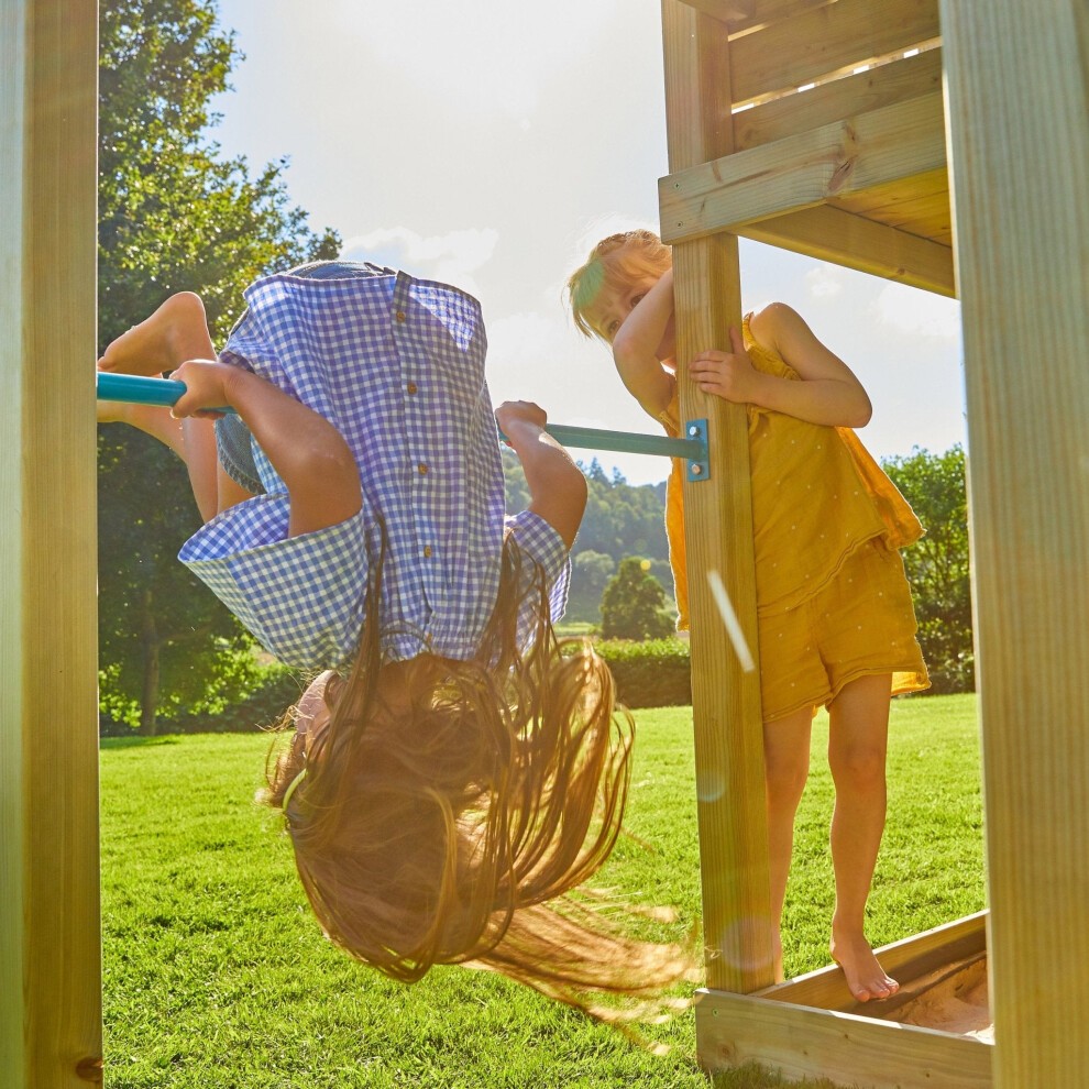 TP Skywood Kids Wooden Climbing Frame with Sky Deck Double Swing and Slide - image 4