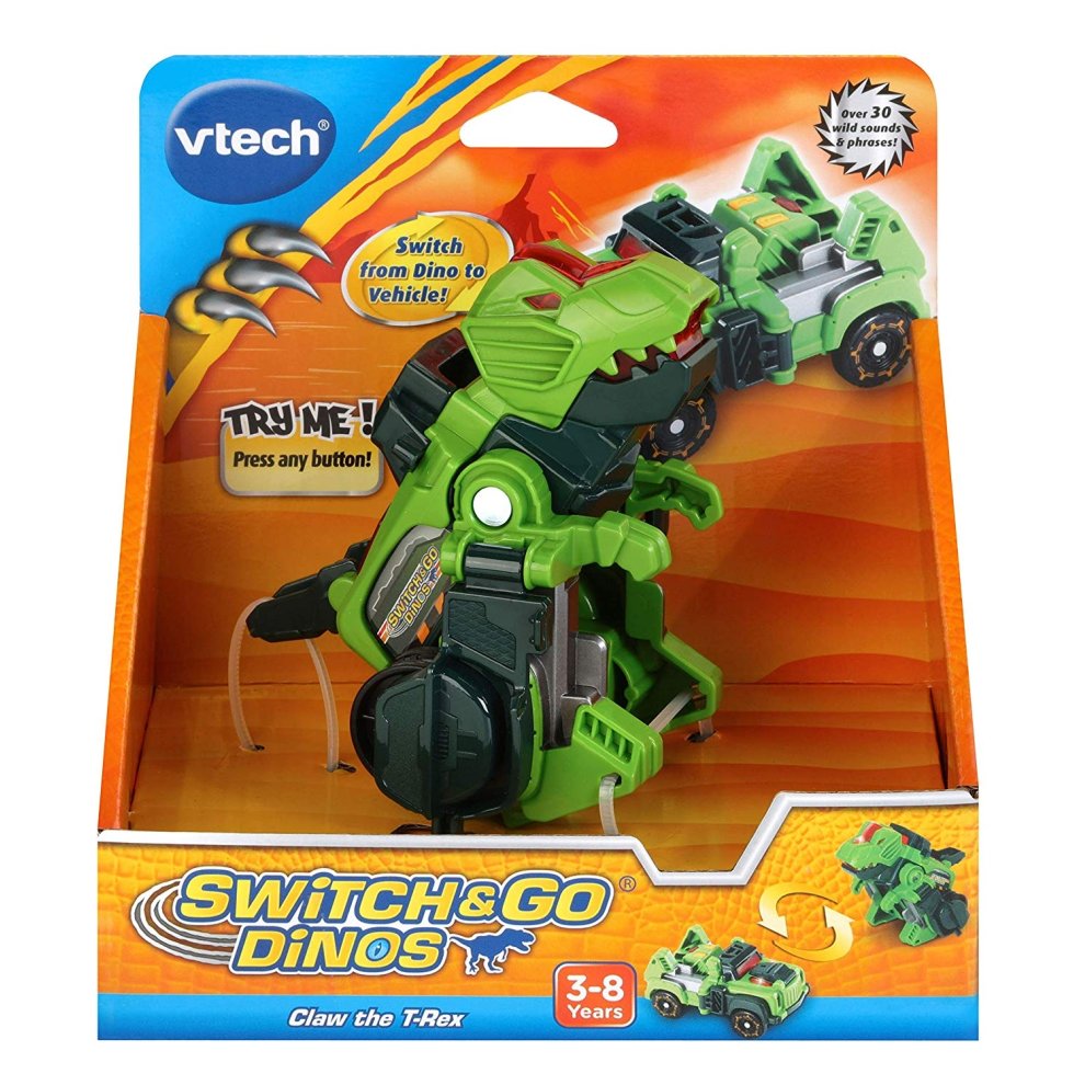 VTech Toys Vtech Switch & Go Dinos - Claw the T-Rex - Ages 3+ Toy Dino Car Transformer