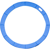 Blue 12ft trampoline pad with thick foam, circular design, and stitched segments by Unbranded.