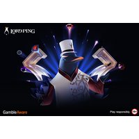 "Lordping 'Book of Dead' offer with mystical character, glowing cards, and dark blue background"