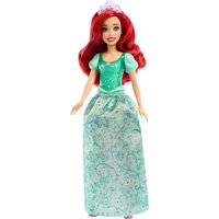 Ariel fashion doll with red hair, wearing a green top and patterned skirt, with a tiara.