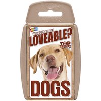 Top Trumps card pack with a Labrador on the cover, titled "Dogs" in bold red letters.