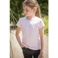 Girl's light pink T-shirt by Pénélope with short sleeves and subtle strass detailing on the front.