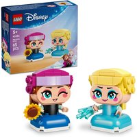 LEGO Disney Frozen Mini Anna & Elsa Building Toy, featuring block figures with colorful outfits and accessories.