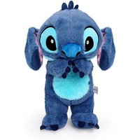 Blue Stitch plush toy with large ears, big eyes, and a light blue belly, interactive and ultra-soft fabric.