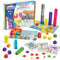 Mathlink Cubes Numberblocks 1-10 Activity Set with colorful cubes, number cards, and activity book in a vibrant box.