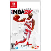 Nintendo NBA 2K21 Standard for Switch, cover art of basketball player in red jersey holding a ball.