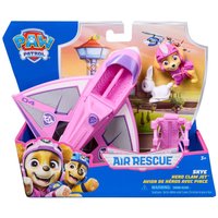 Pink Paw Patrol Air Rescue Skye toy jet with wings, character figure, and themed packaging.