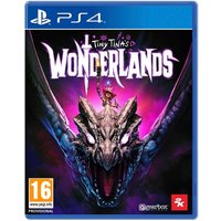 PS4 game "Tiny Tina's Wonderland" cover with dragon and vibrant purple background.